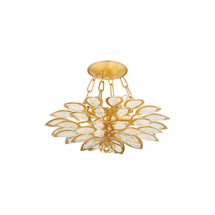 Corbett Lighting 363-18-GL Four Light Semi Flush Mount, Gold Leaf