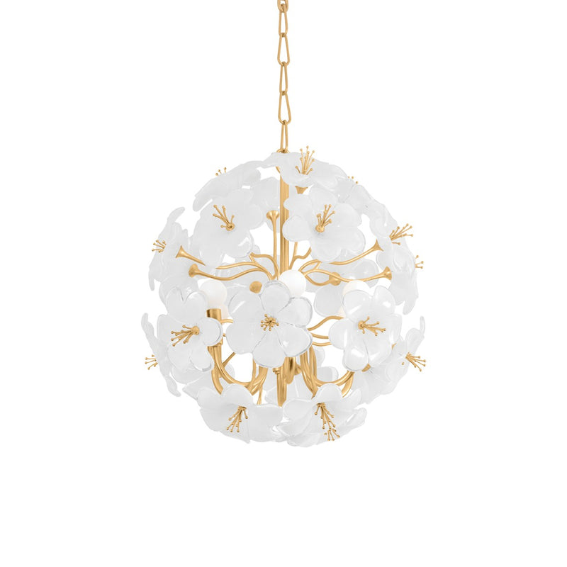 Corbett Lighting 367-22-GL Six Light Chandelier, Gold Leaf
