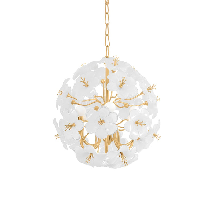 Corbett Lighting 367-22-GL Six Light Chandelier, Gold Leaf
