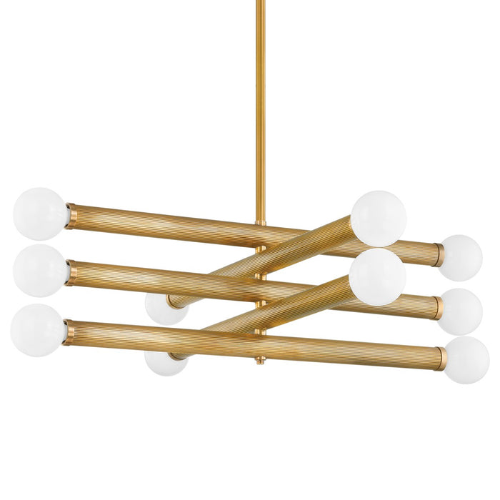 Corbett Lighting 373-50-VB Ten Light Chandelier, Vintage Brass