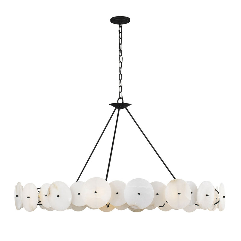 Varaluz 370C09MB Nine Light Chandelier, Matte Black