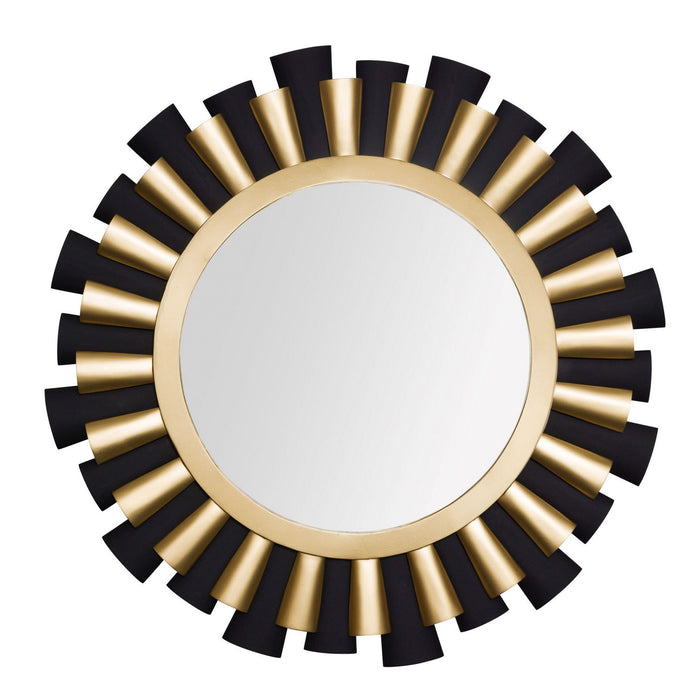 Varaluz 372MI36MBFG Mirror, Matte Black/French Gold