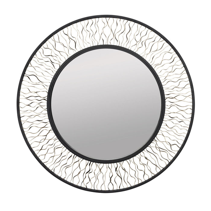 Varaluz 380MI30AMBFG Mirror, Matte Black/French Gold