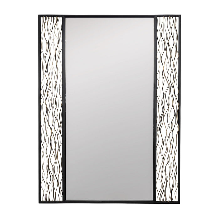 Varaluz 380MI30BMBFG Mirror, Matte Black/French Gold