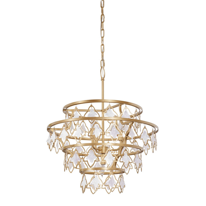 Varaluz 386C04FG Four Light Chandelier, French Gold