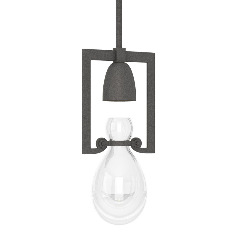 Hubbardton Forge 187520-SKT-MULT-20-ZM0572 One Light Mini Pendant, Natural Iron