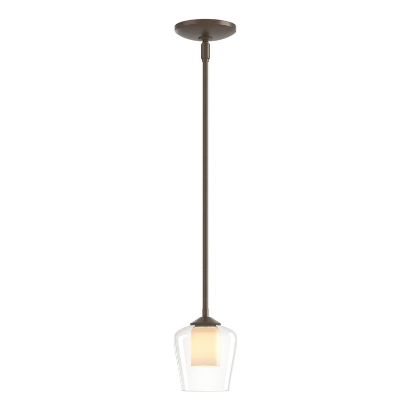 Hubbardton Forge 188600-SKT-MULT-05-ZU0291 One Light Mini Pendant, Bronze