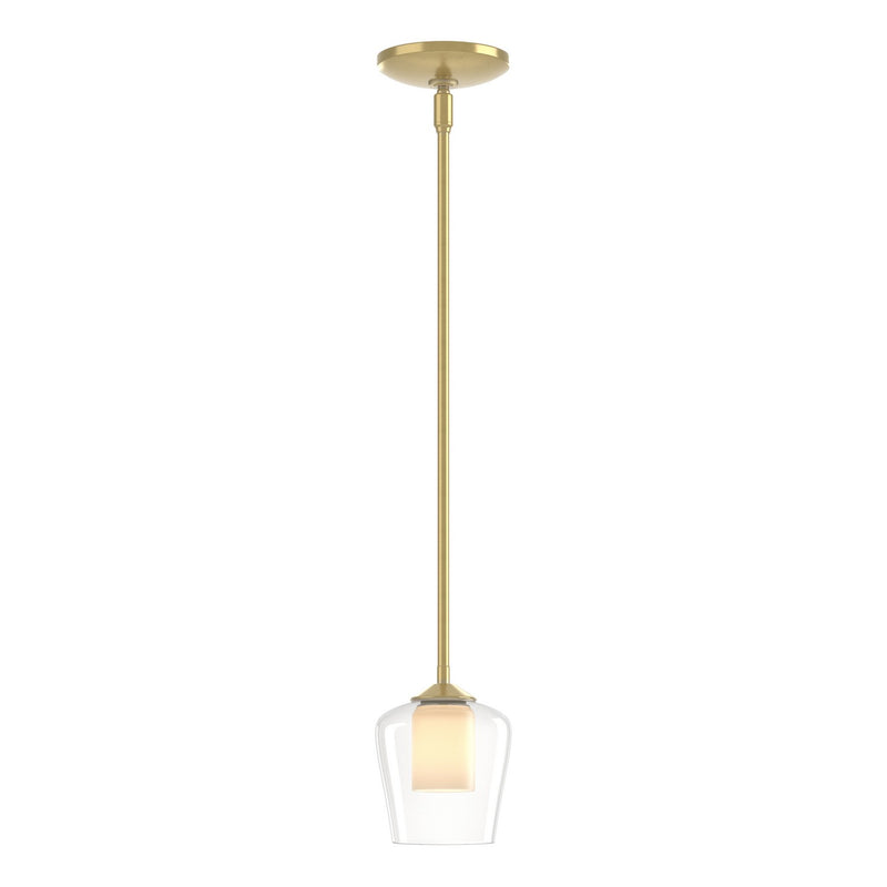 Hubbardton Forge 188600-SKT-MULT-86-ZU0291 One Light Mini Pendant, Modern Brass
