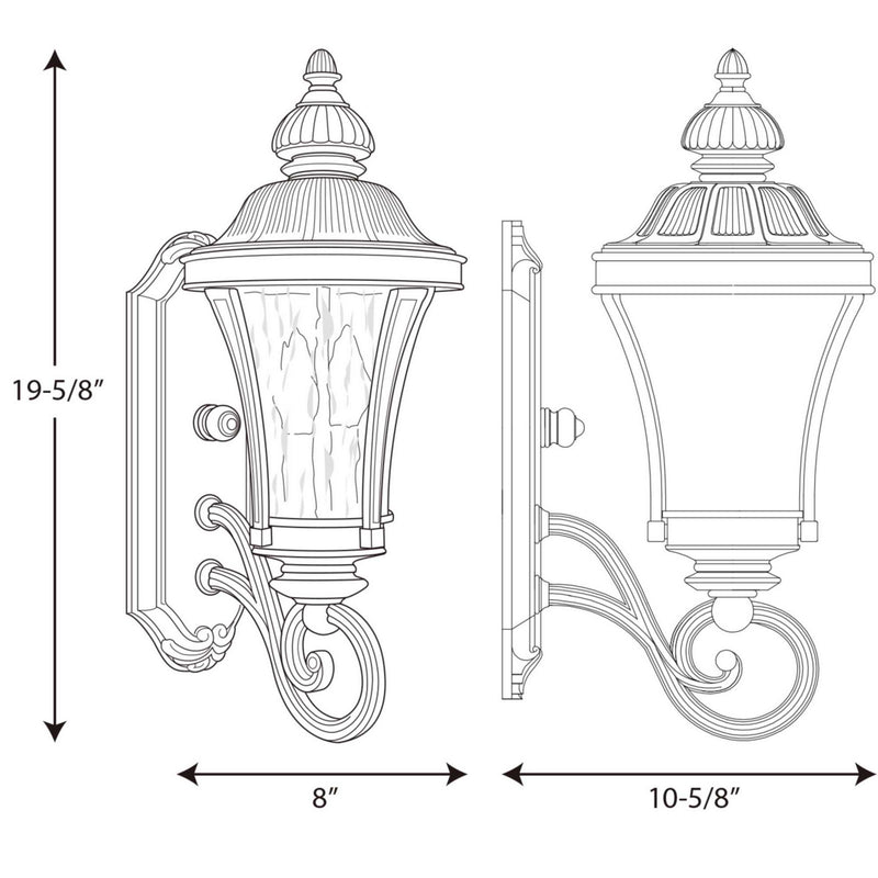 Progress Lighting P5835-77 Two Light Wall Lantern, Forged Bronze