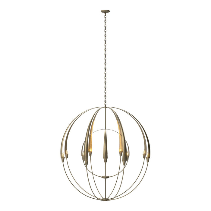 Hubbardton Forge 194248-SKT-84 12 Light Chandelier, Soft Gold