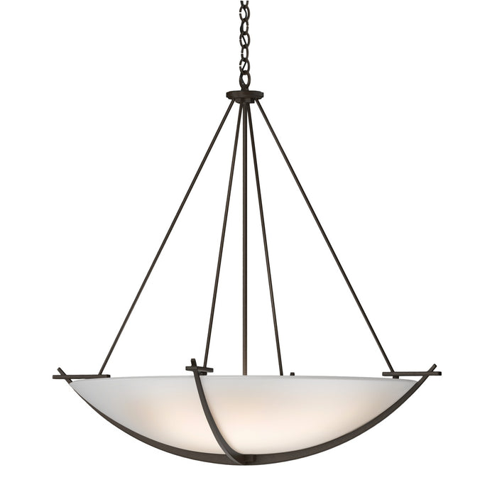 Hubbardton Forge 194531-SKT-05-GG0170 Three Light Chandelier, Bronze