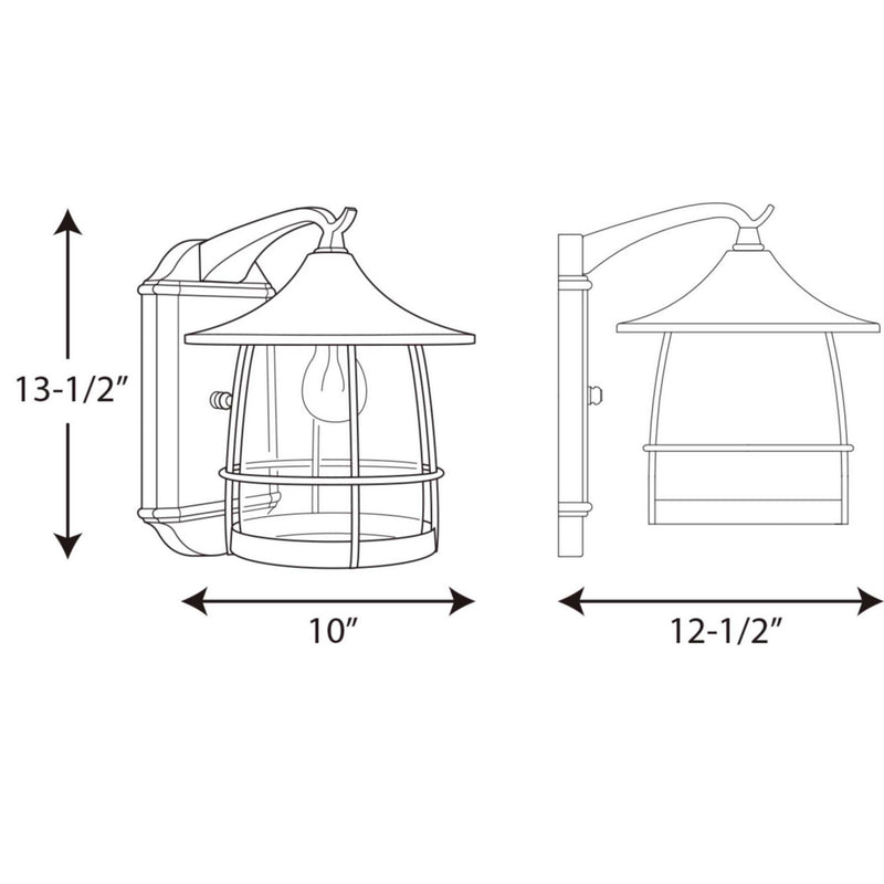Progress Lighting P5764-09 One Light Wall Lantern, Brushed Nickel