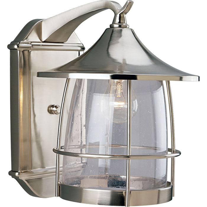 Progress Lighting P5764-09 One Light Wall Lantern, Brushed Nickel