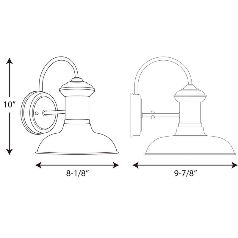 Progress Lighting P5721-81 One Light Wall Lantern, Antique Nickel