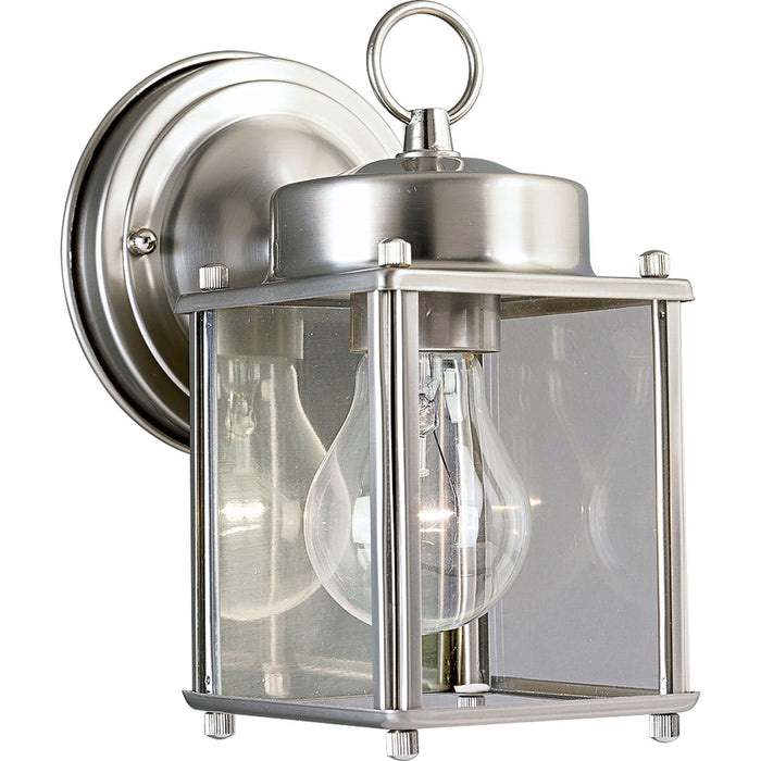 Progress Lighting P5607-09 One Light Wall Lantern, Brushed Nickel