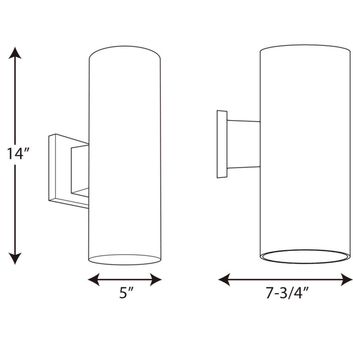 Progress Lighting P5713-31 Two Light Outdoor Wall Mount, Black