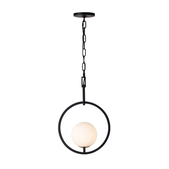 Varaluz 388P01MBFG One Light Pendant, Matte Black/French Gold
