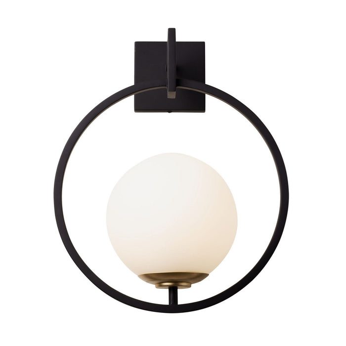 Varaluz 388W01MMBFG One Light Wall Sconce, Matte Black/French Gold