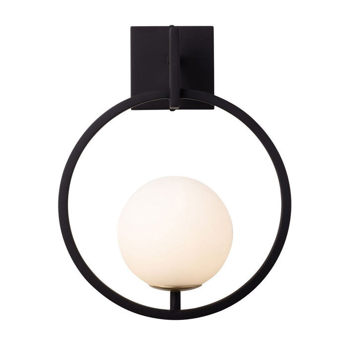 Varaluz 388W01SMBFG One Light Wall Sconce, Matte Black/French Gold