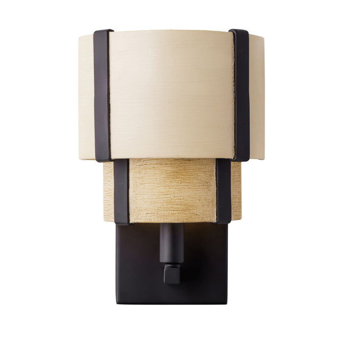 Varaluz 389W01MBHN One Light Wall Sconce, Matte Black/Honey/Medium Oak