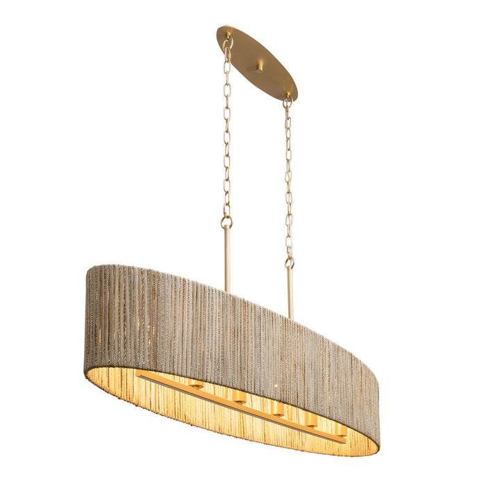 Varaluz 391N06FG Six Light Linear Pendant, French Gold