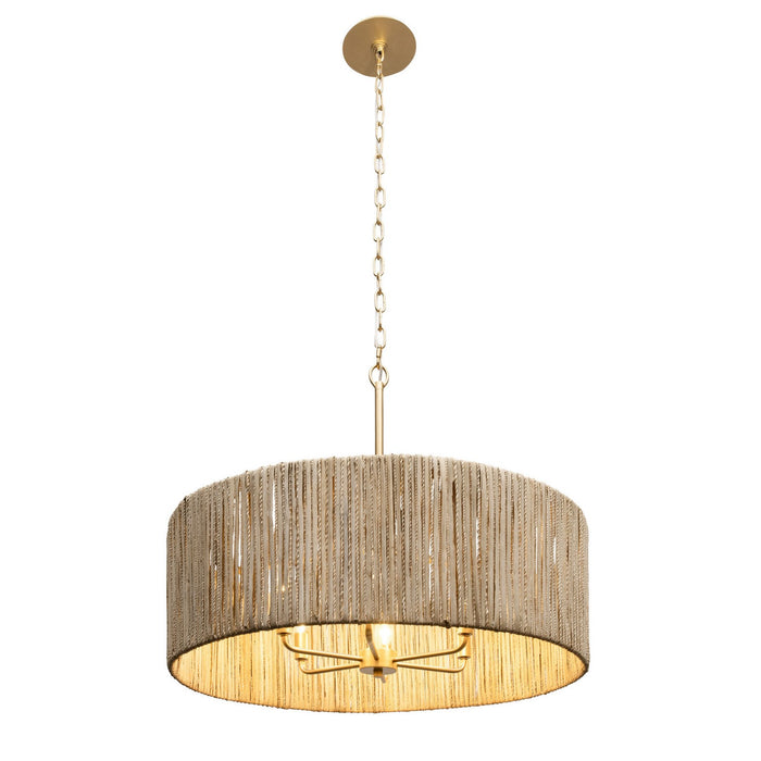 Varaluz 391P06FG Six Light Pendant, French Gold