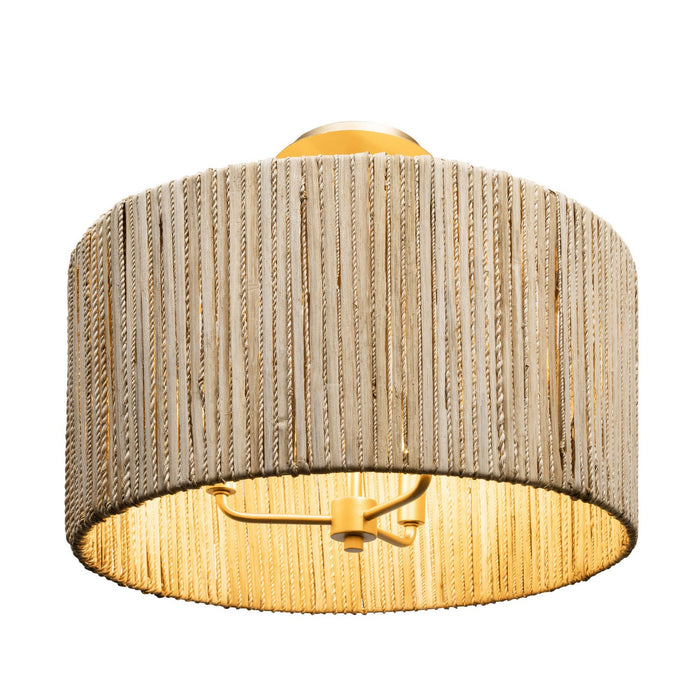 Varaluz 391S03FG Three Light Semi-Flush Mount, French Gold