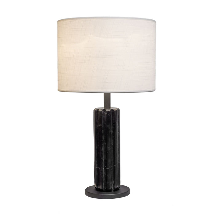 Varaluz 394T01MBBM One Light Table Lamp, Matte Black/Black Marble