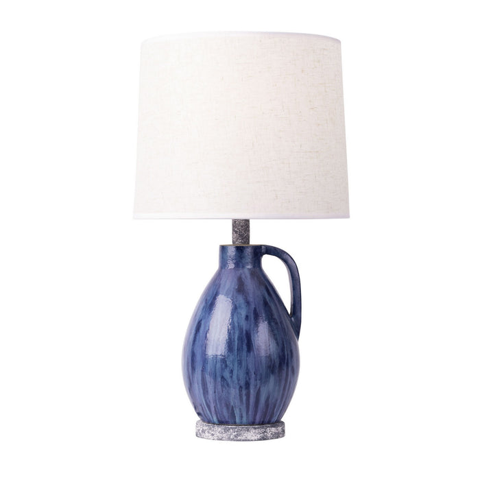 Varaluz 395T01AAYLU One Light Table Lamp, Apothecary Gray/Blue Lustro