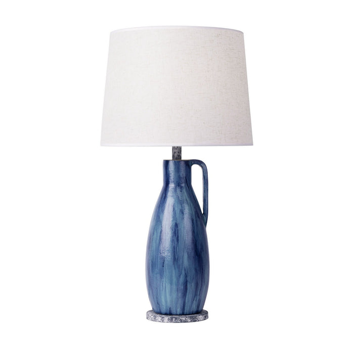 Varaluz 395T01BAYLU One Light Table Lamp, Apothecary Gray/Blue Lustro
