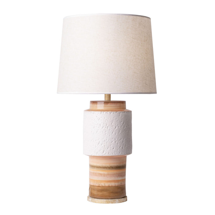 Varaluz 398T01BADQZ One Light Table Lamp, Apothecary Gold/Orange Quartz