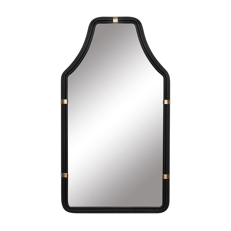 Varaluz 407MI08MBFG Mirror, Matte Black/French Gold