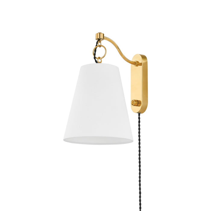 Hudson Valley 1415-AGB One Light Wall Sconce, Aged Brass