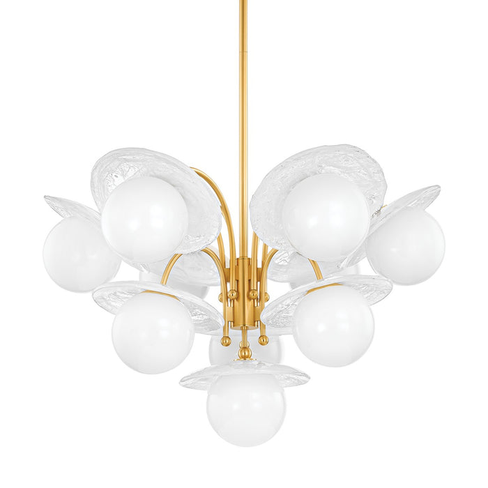 Hudson Valley 1833-AGB Ten Light Chandelier, Aged Brass