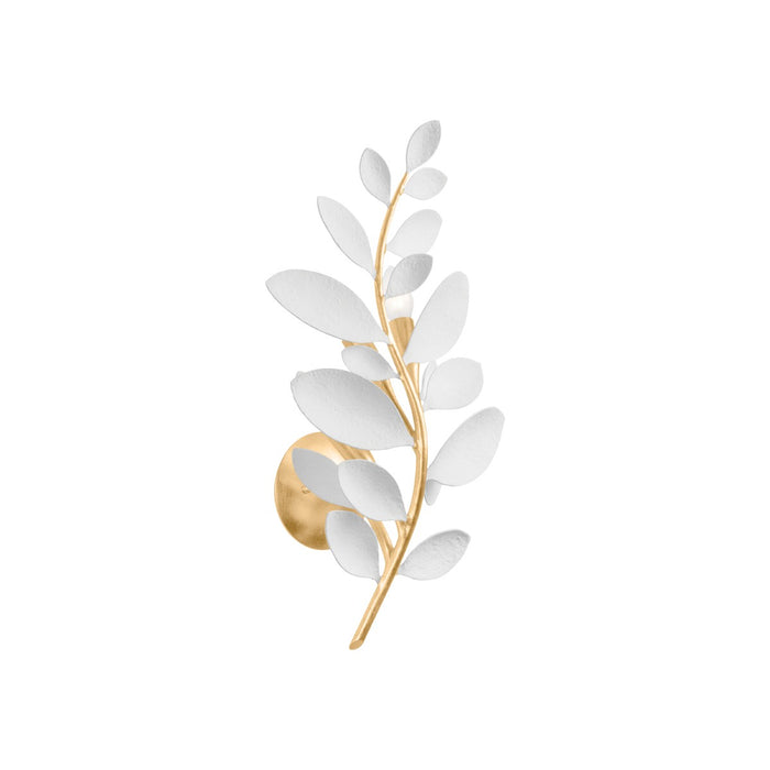 Hudson Valley 2203-VGL/WP Three Light Wall Sconce, Vintage Gold Leaf/ White Plaster