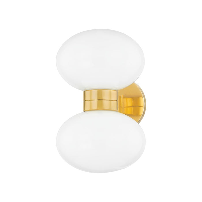 Hudson Valley 2402-AGB Two Light Wall Sconce, Aged Brass