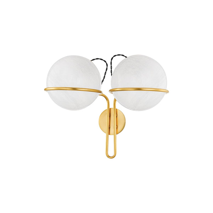 Hudson Valley 3917-AGB Two Light Wall Sconce, Aged Brass