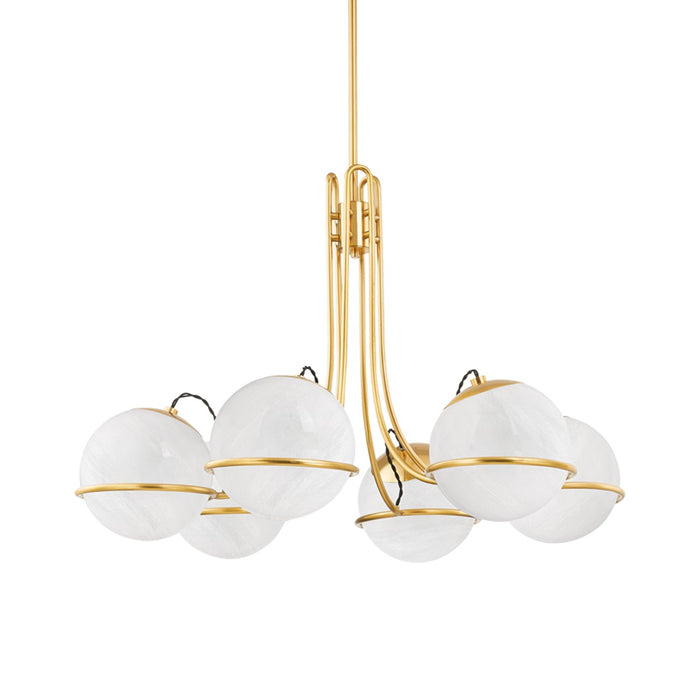 Hudson Valley 3940-AGB Six Light Chandelier, Aged Brass