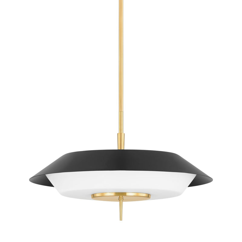 Hudson Valley 4304-AGB/SBK Four Light Pendant, Aged Brass/Soft Black