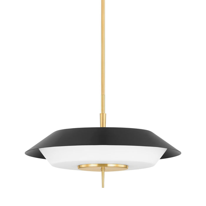 Hudson Valley 4304-AGB/SBK Four Light Pendant, Aged Brass/Soft Black