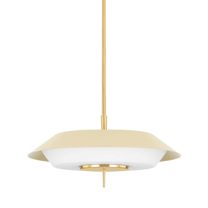 Hudson Valley 4304-AGB/SSD Four Light Pendant, Aged Brass/ Soft Sand