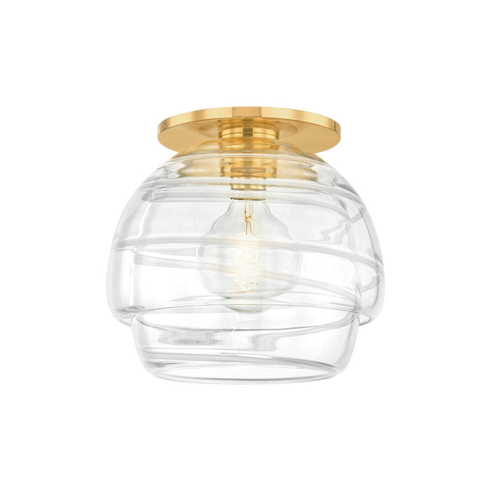 Hudson Valley 4813-AGB One Light Flush Mount, Aged Brass