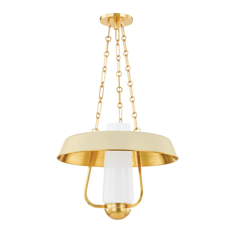 Hudson Valley 5218-AGB/SSD One Light Lantern, Aged Brass/ Soft Sand