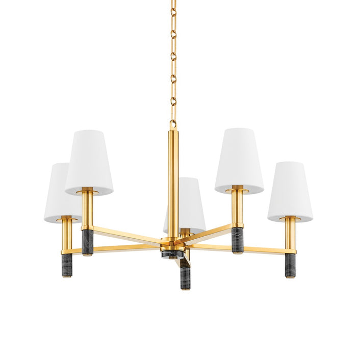 Hudson Valley 5630-AGB Five Light Chandelier, Aged Brass