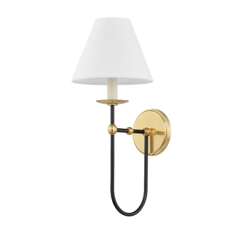 Hudson Valley 6319-AGB/DB One Light Wall Sconce, Aged Brass/Distressed Bronze