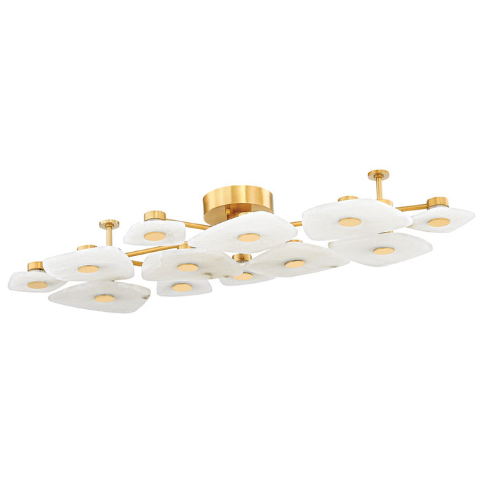 Hudson Valley 7854-AGB LED Semi Flush Mount, Aged Brass
