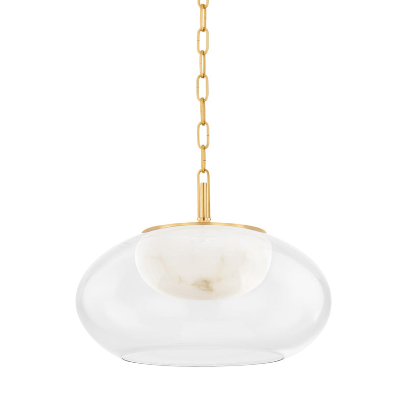 Hudson Valley 9017-AGB LED Pendant, Aged Brass