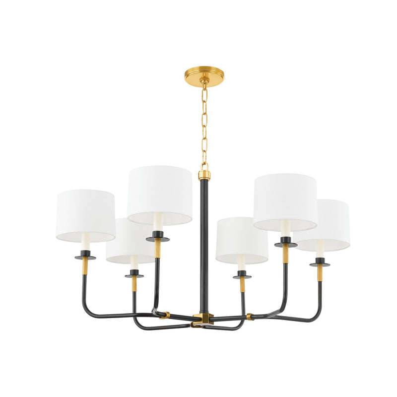 Hudson Valley 9136-AOB Six Light Chandelier, Aged Old Bronze