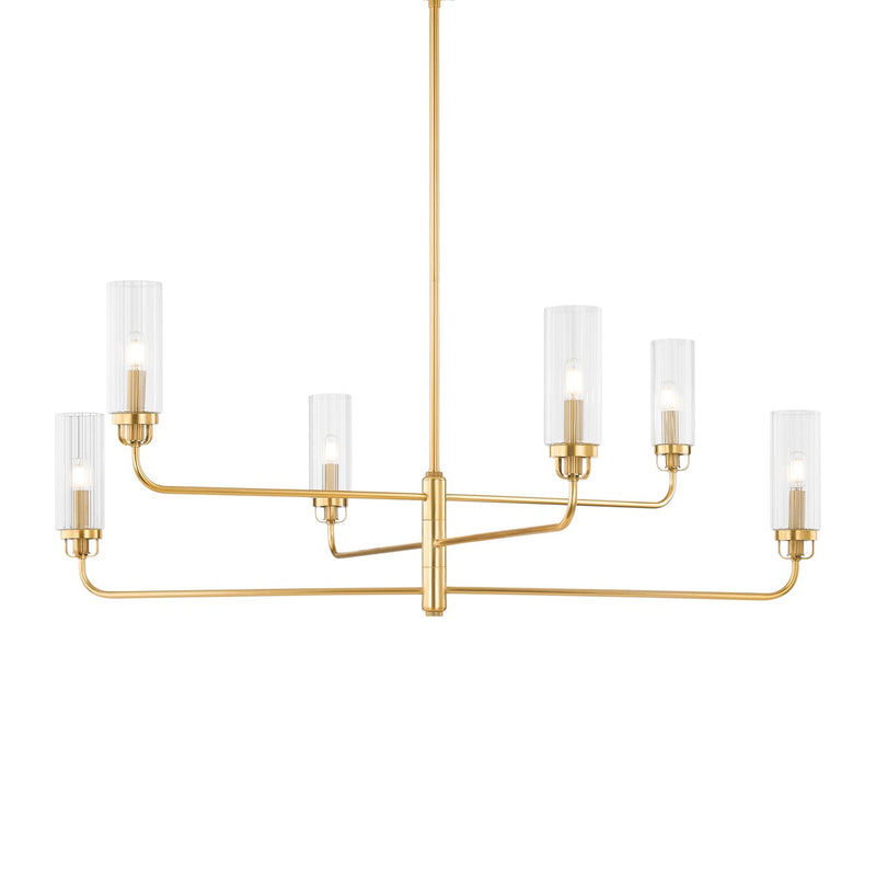 Hudson Valley 9306-AGB Six Light Chandelier, Aged Brass