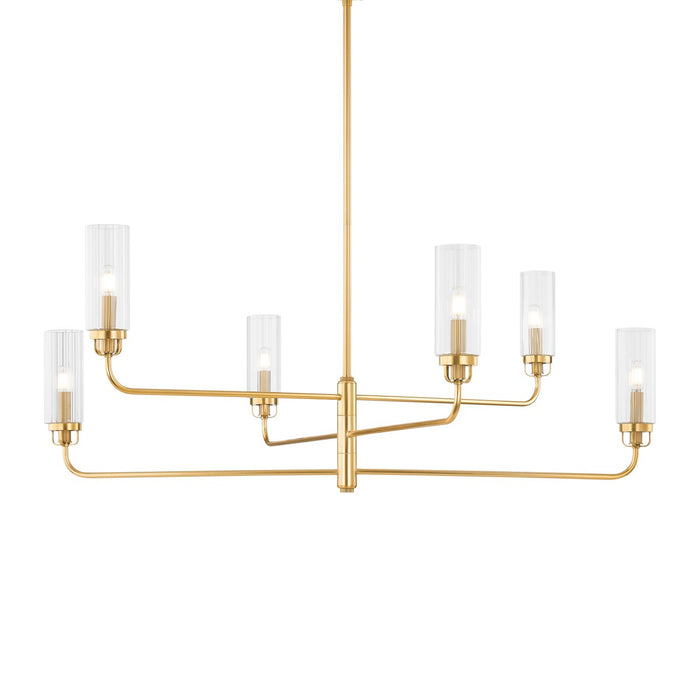Hudson Valley 9306-AGB Six Light Chandelier, Aged Brass